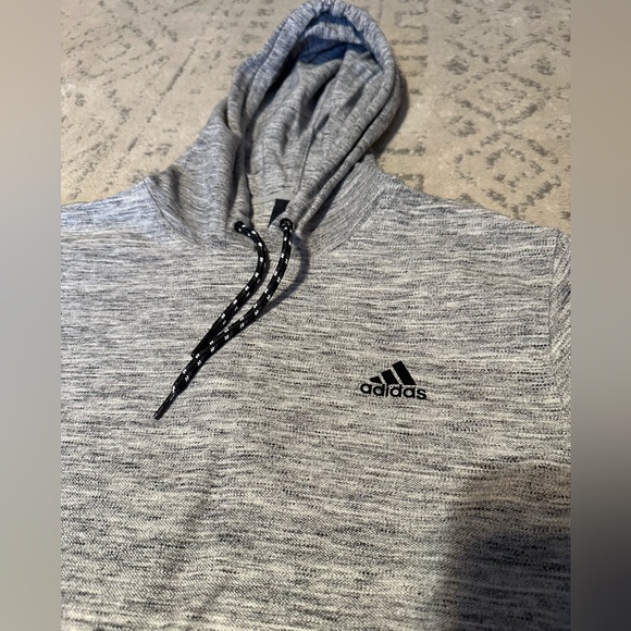 Adidas Men’s Heather Grey Hoodie Sweatshirt Size Large - Picture 2 of 4
